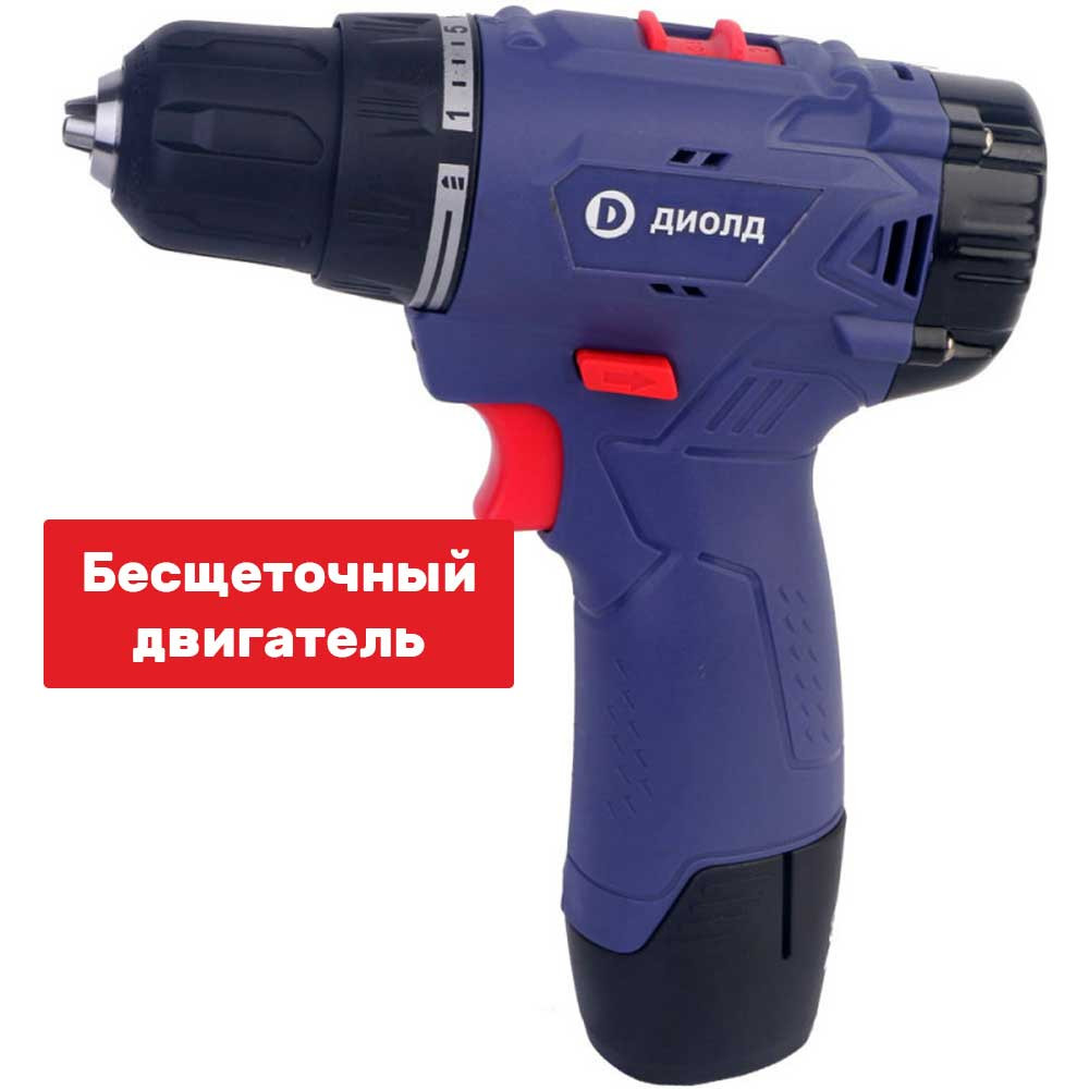 Дрель-шуруповерт аккумуляторная 12В, 35Нм, 2х2,0Ач Диолд ДЭА-12 ЛИ-09 1002215410022154- купить в АПлайн