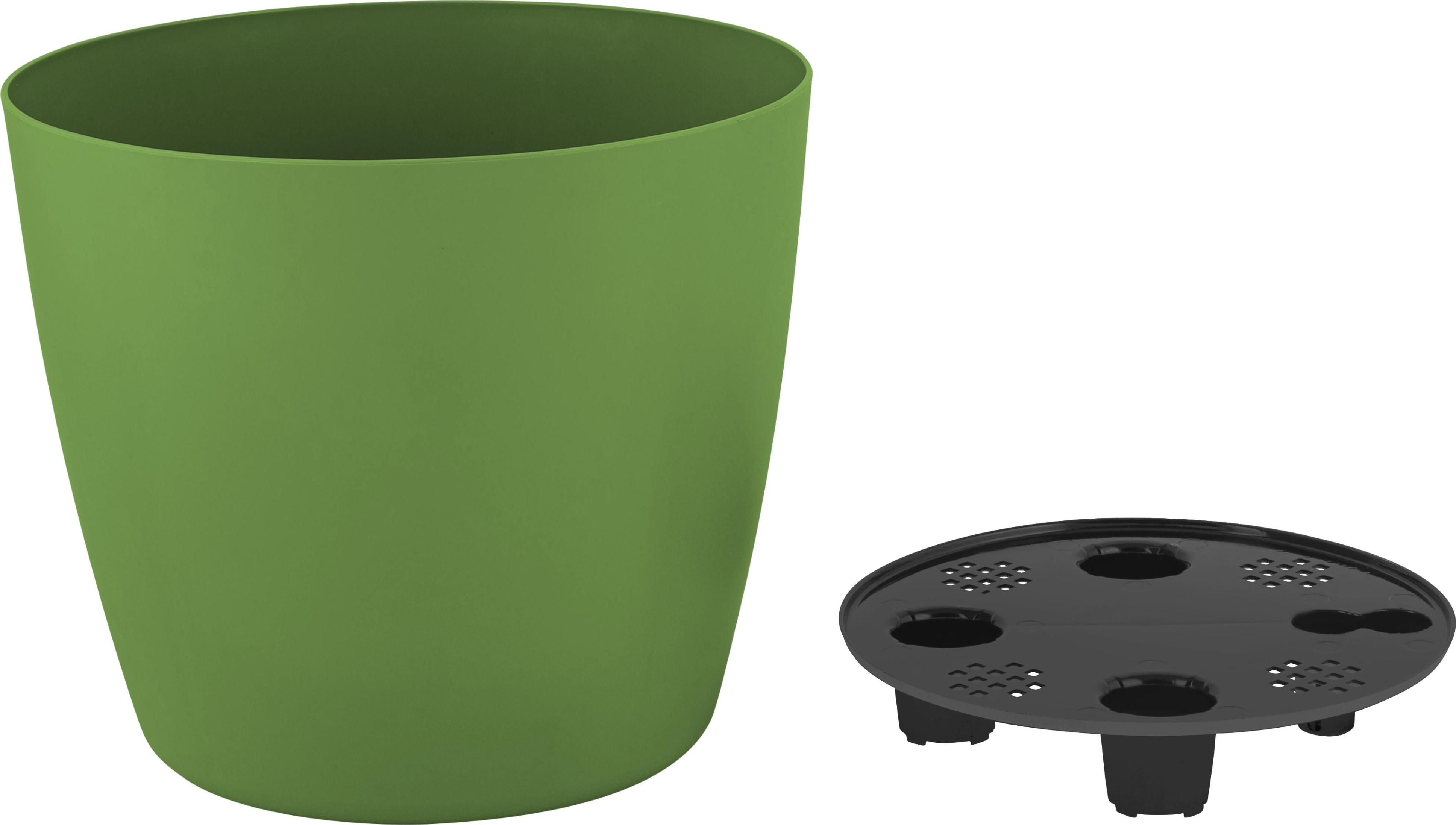 Горшок InGreen Vienna 210мм 5л с дренажной вставкой круглый оливковый IG680110013IG680110013- купить в АПлайн
