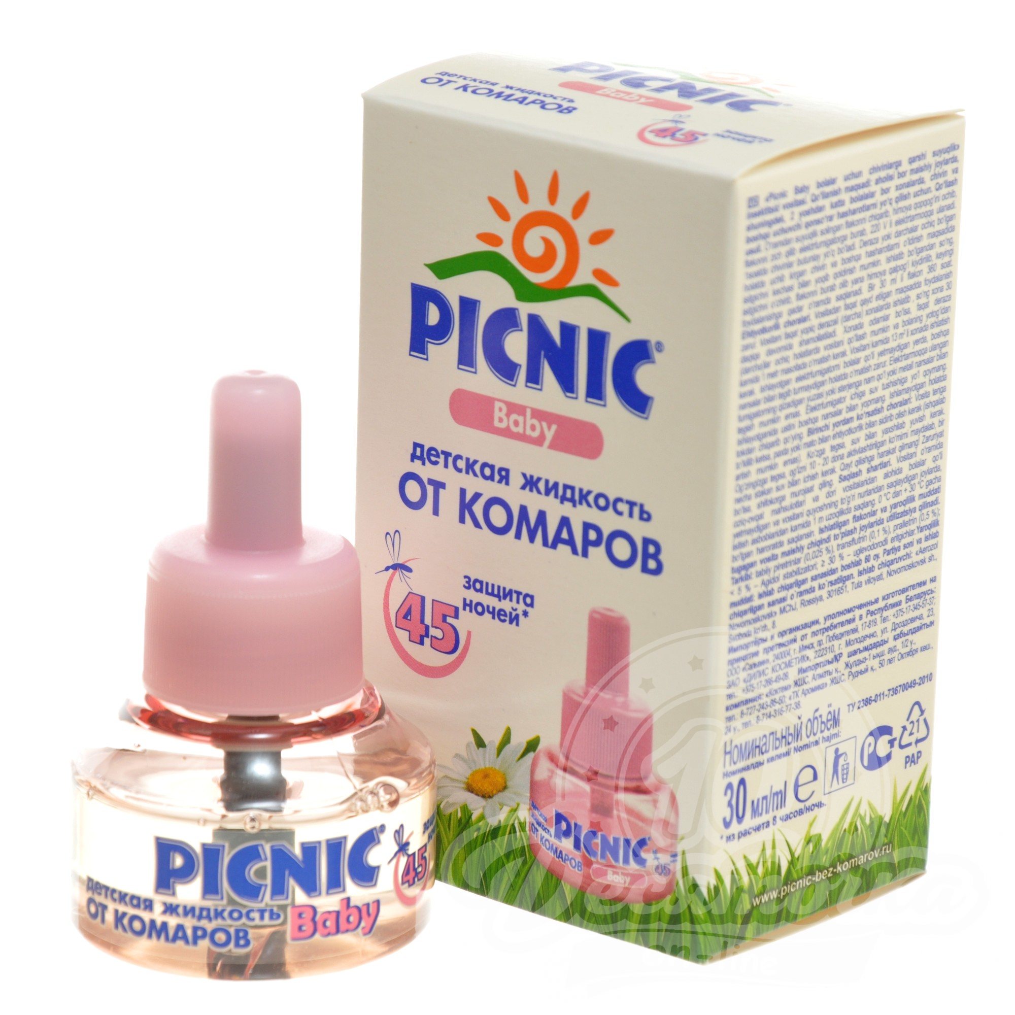 Жидкость от комаров PICNIC Baby без отдушки 45 ночей 30мл 23088/3