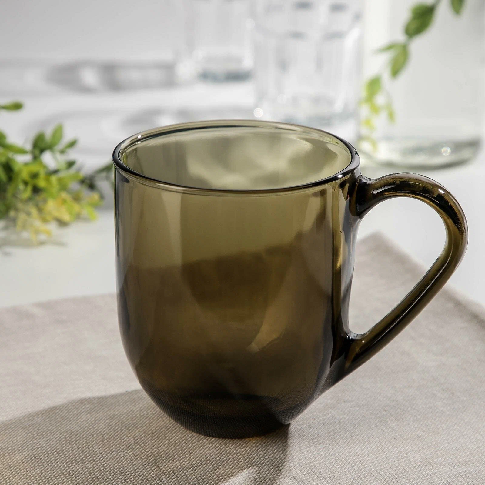 Кружка стекл. BASILICO Дымка 500мл 62019