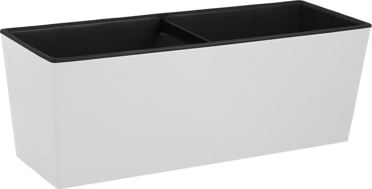 Ящик балконный пласт. InGreen London Cube 40см с дренажной вставкой белоснежный жасмин IG780510048IG780510048- купить в АПлайн