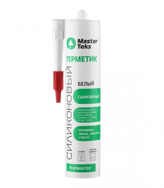 Герметик силиконовый санитарный MasterTeks НM белый 260мл /9612918/96134429612918/9613442- купить в АПлайн
