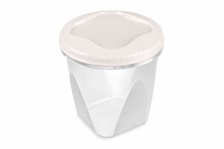 Банка для продуктов пласт. Тондо с завин. крышкой 0,65л кремовая С285КРЕМ