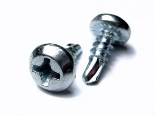 Саморез для профиля белый цинк 3,5х9,5мм с буром контейнер (400шт) BISKREP