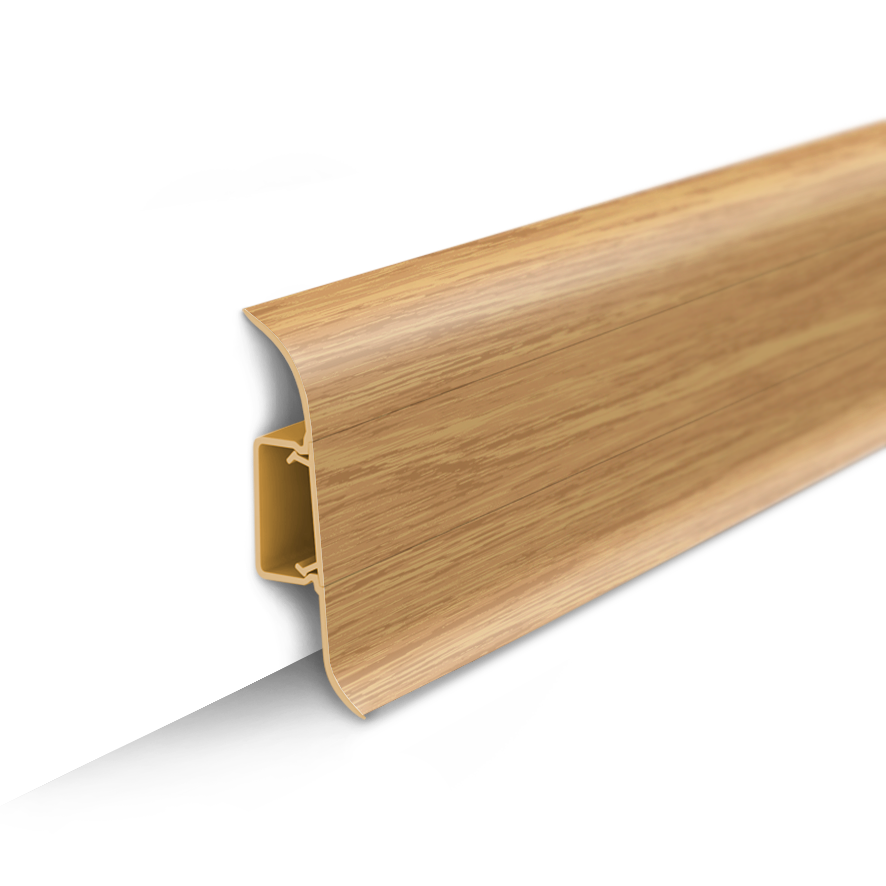 Плинтус ПВХ 2,2м с мягк. краем 55мм "Идеал Классик", 212 Дуб светлый