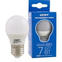 ЛАМПА "СТАРТ" LED SPHERE (ШАР) E27 7W40 ХОЛОДНЫЙ СВЕТ  /700/ - 11270 - купить в АПлайн
