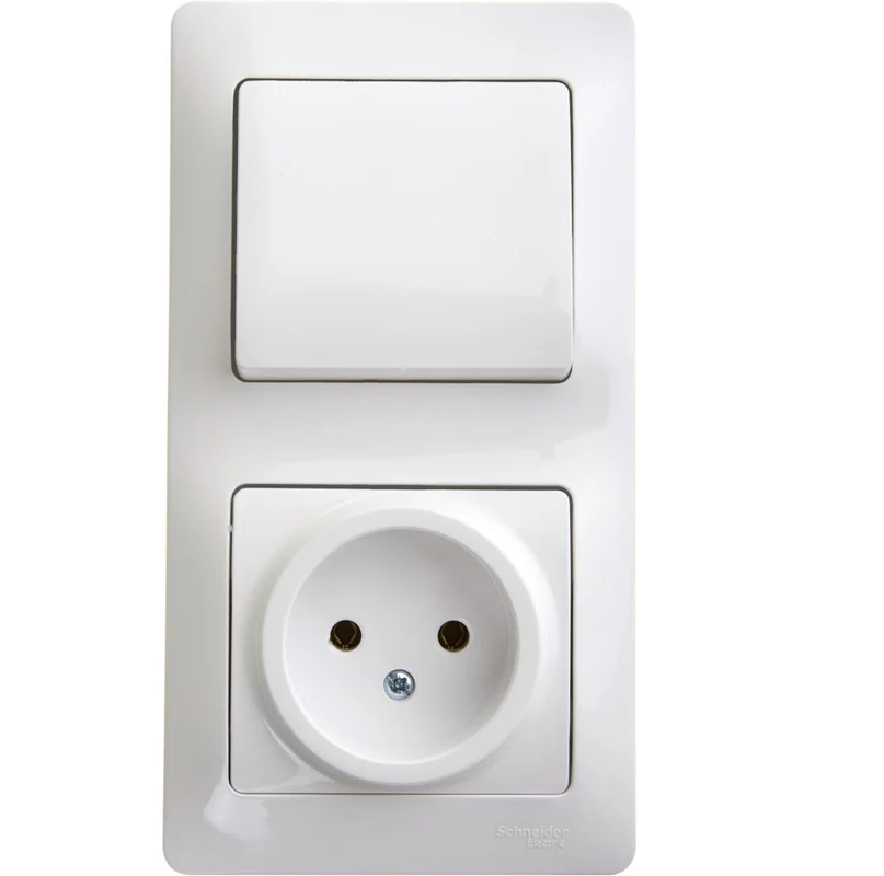 Блок комбин. СП "Glossa" белый (1выкл+роз. без заземл.) 10А Systeme Electric GSL000160 (330)GSL000160- купить в АПлайн