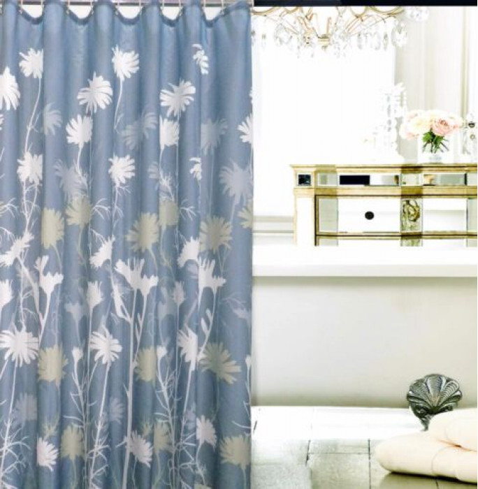 Штора для ванной комнаты ZALEL голубой 180х180 см  (К115)