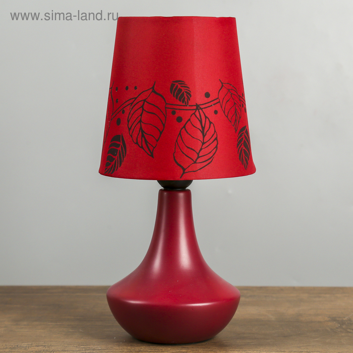 ЛАМПА НАСТОЛЬНАЯ КЕРАМИКА "АУРЕЛИЯ" БОРДО Е27 220В 23,5Х15Х15СМ 