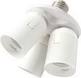 ПЕРЕХОДНИК-РАЗВЕТЛИТЕЛЬ С ЦОКОЛЯ Е27 НА 3ХЕ27, 105Х100мм, БЕЛЫЙ A7Y37WEAY /751/