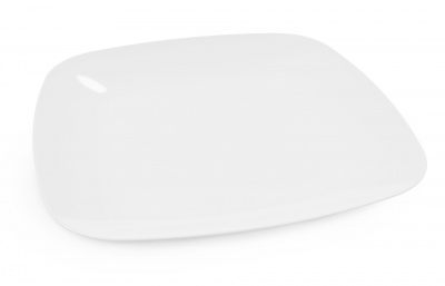 Тарелка пласт. Квадро белая плоская М8043