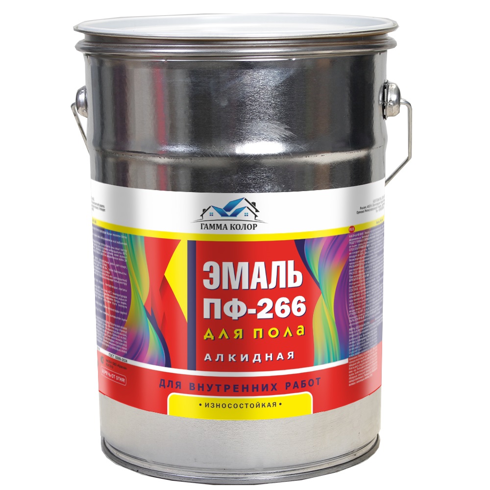 Эмаль для пола ПФ-266 Гамма Колор/Gamma Color желто-коричневая 5кг89676- купить в АПлайн
