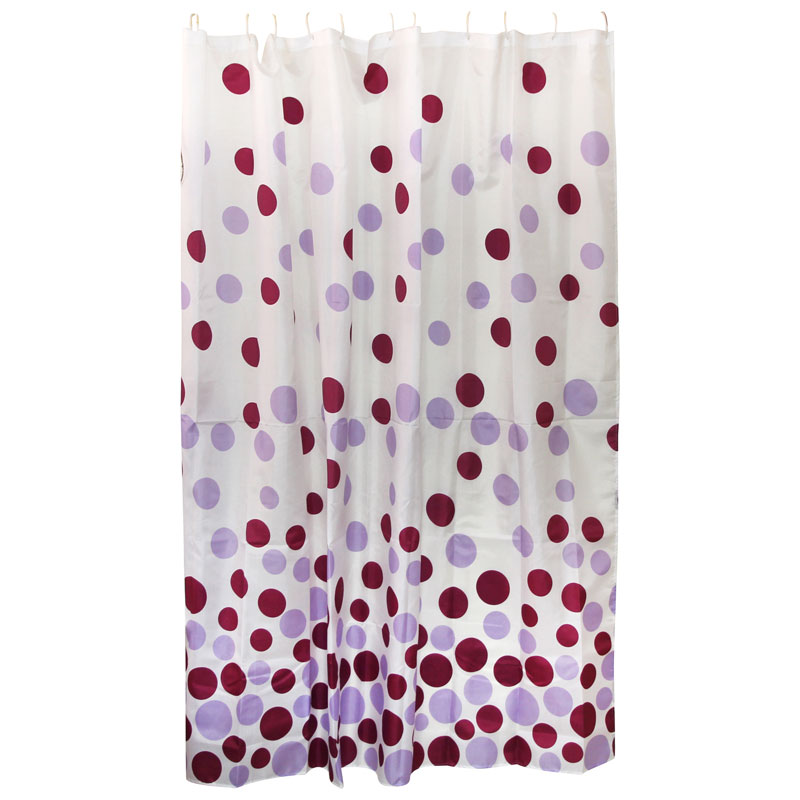 Штора для ванной комнаты "РЫЖИЙ КОТ" сиренево-бордовый полиэстер 180х180см SC-PE-06