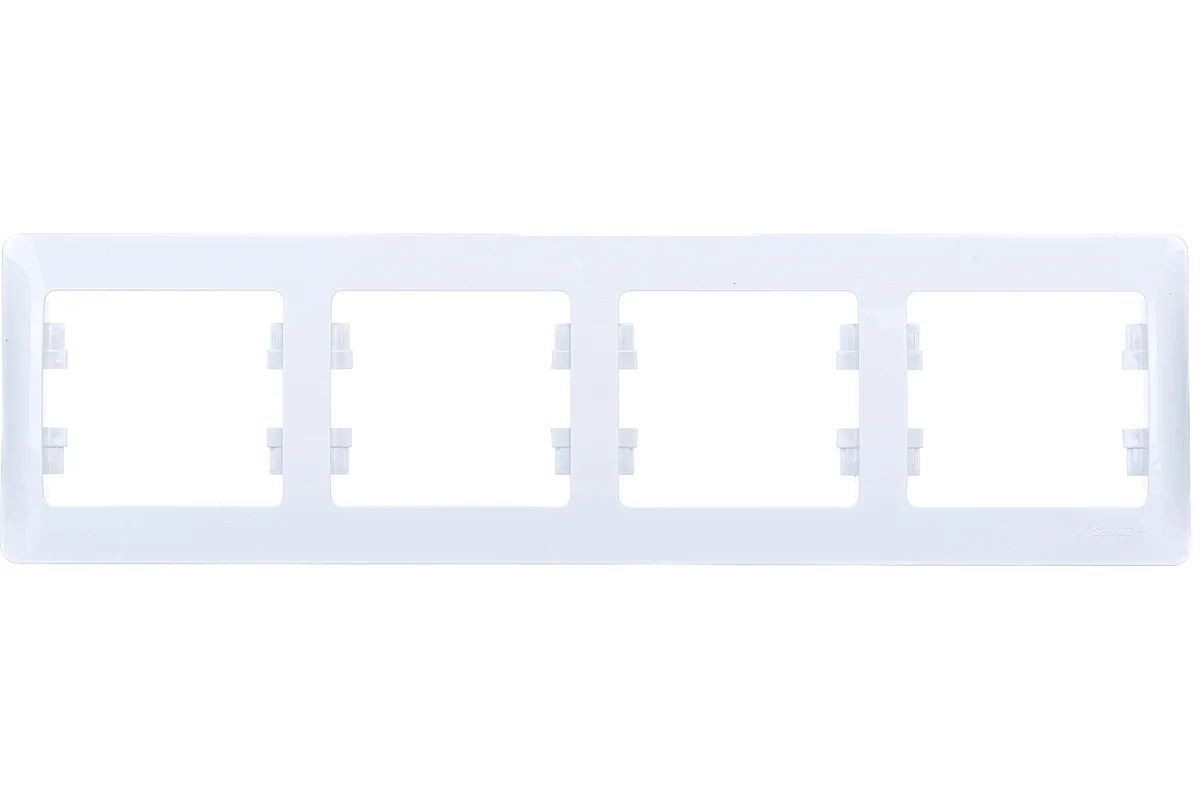Рамка "Glossa" 4 СП белая горизонтальная GSL000104 (627)
