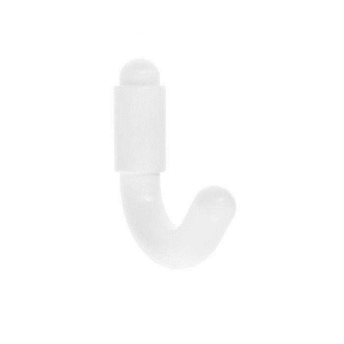 Крючок-вешалка №54 (2части) 1-рожковый пластик белый 