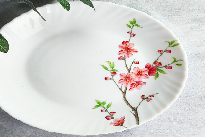 Тарелка стеклокерам. JEWEL Флора 19см 6933 ПС0035-48