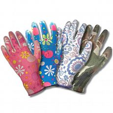 Перчатки нейлоновые с нитриловым покрытием цветные (садовод)