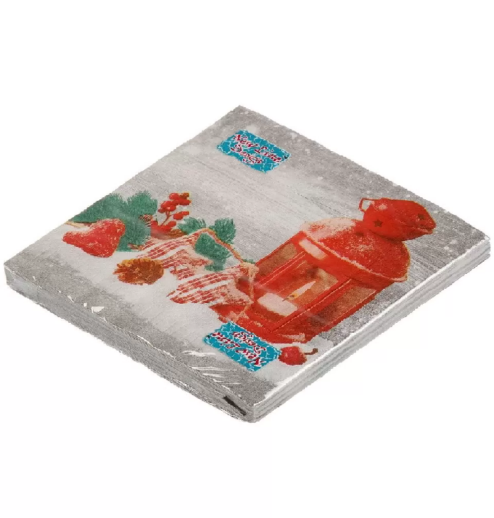 Салфетки бумажные New Line Design Новогодний фонарь 20шт 3слоя 33х33см 491357