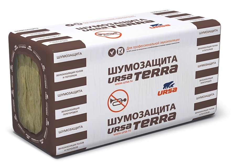 Утеплитель "Ursa" TERRA Шумозащита 1200х610х50мм / 7,32м2 - 0,366м3 / 10 плит / 2096475