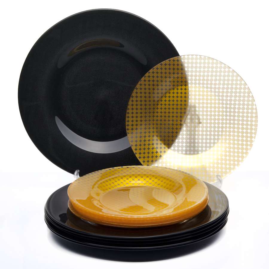 Набор тарелок стекл. Шарм 12шт 96623BD2