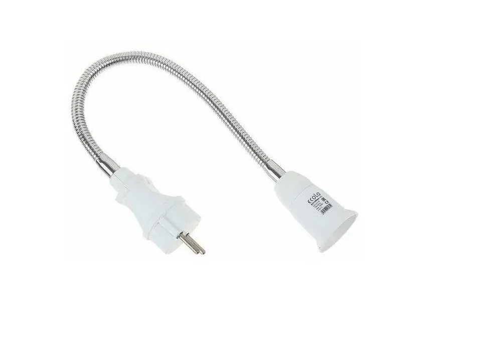 Переходник вилка-патрон Е27(300мм) без выкл. белый APF7NWEAY