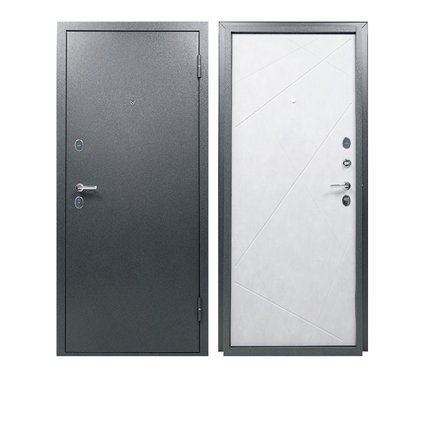 Дверь металлическая Титан Диагональ Графит / Бетон снежный 2050х860-R правая