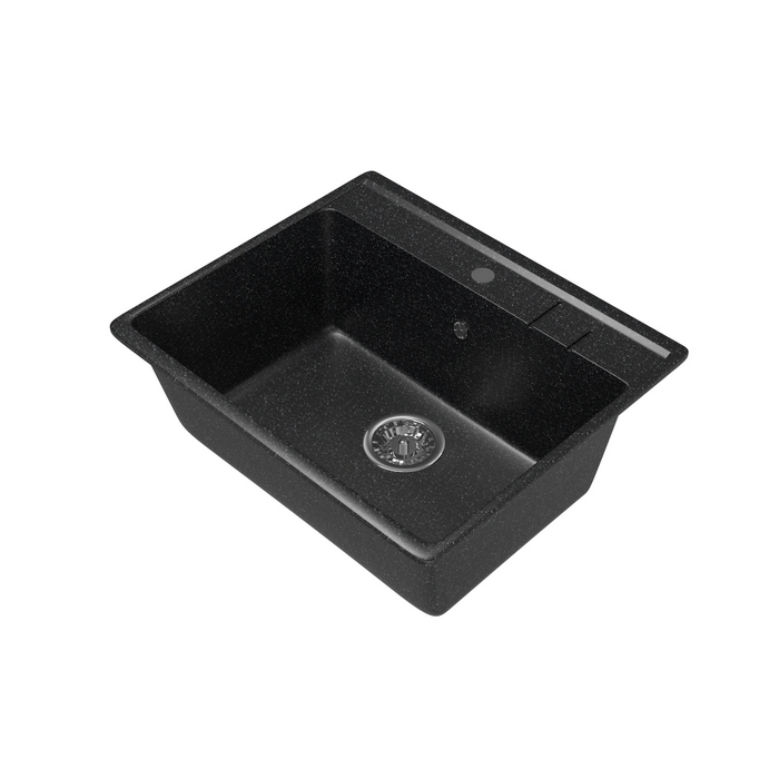 Мойка мраморная MIXLINE ML-GM15 черный 490х550х200мм (308) ML-GM15 +сифон