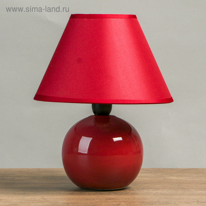 ЛАМПА НАСТОЛЬНАЯ "ШАР ВИШНЕВЫЙ" E14 25W 17Х17Х24СМ