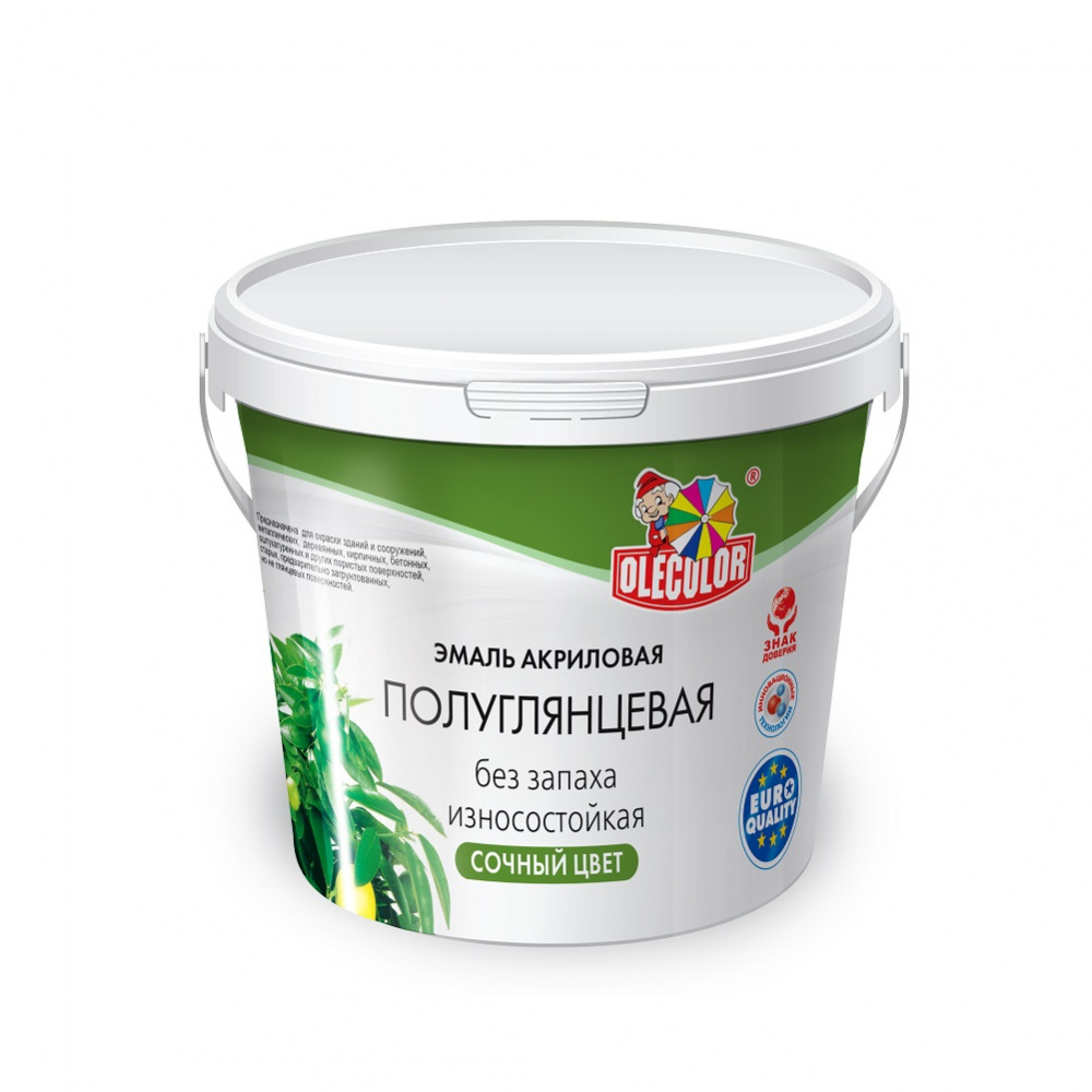 Эмаль акриловая полуглянцевая OLEСOLOR красный 0,8кг (Воронеж)  - 4300002392 - купить в АПлайн