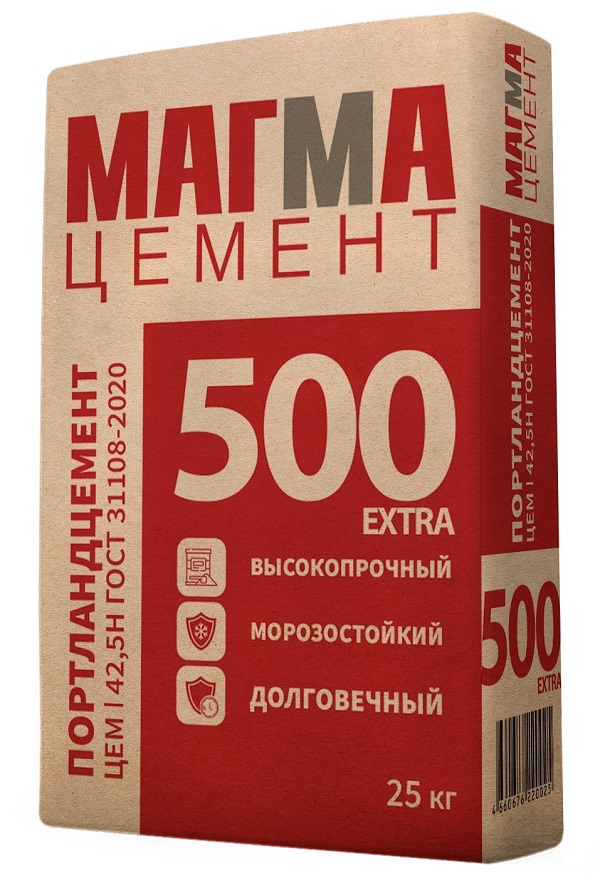 Цемент "Магма" ЦЕМ I 42,5Н (М500) Д-0 Экстра 25кг  -  - купить в АПлайн