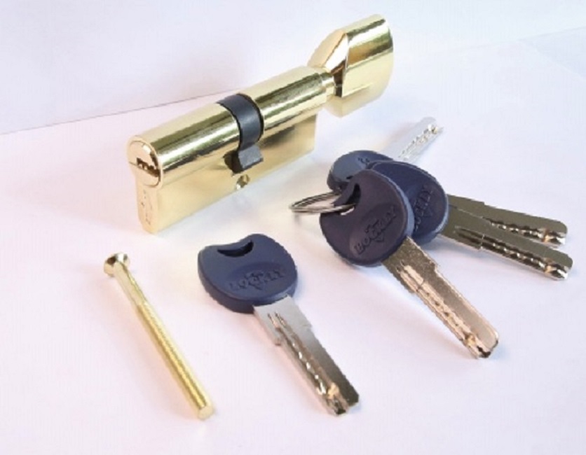 Цилиндр замка (личинка) LOCKLY Z100P-80-V-G 40х40мм с вертушкой золото9-094- купить в АПлайн