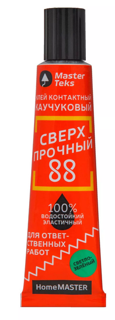 Клей туба MasterTeks HM каучуковый 88 сверхпрочный светло-зеленый 40мл 9753181- купить в АПлайн