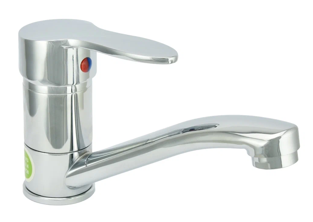 Смеситель для умывальника JUGUNI серебристый с длинным изливом 150 мм JGN0410В 0402.603