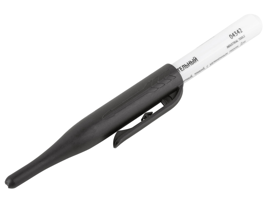 Маркер строительный перманентный, удлиненное перо черный FIT 04342