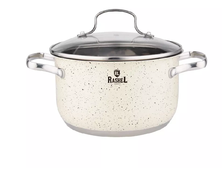 Кастрюля нерж. Rashel 1,9л кремовый гранит R-109в