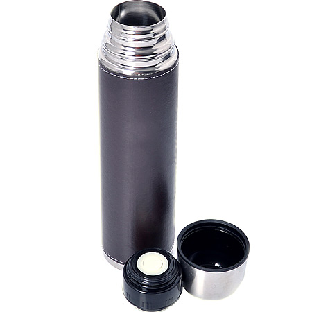 Термос нерж. сталь 750мл в кож. чехле 27604