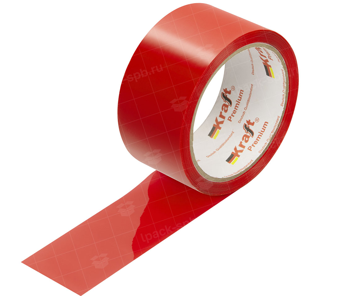 Скотч красный короткий (50ммх66м)