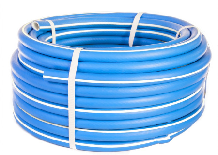 Шланг ТЭП COLOR армированный 3-х слойный 18х24мм 3/4 синий с белой полосой 25м 104757