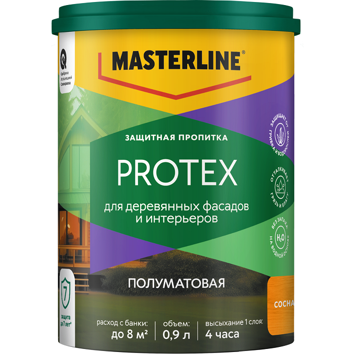 Защитная пропитка Masterline Protex сосна 0,9л50036212- купить в АПлайн
