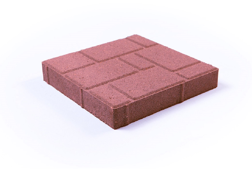 Плита тротуарная Квадрат А.5.К.5 250х250х50 красная