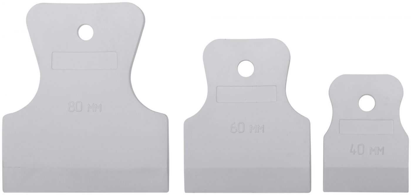 Набор шпателей 40,60,80мм резиновые 3шт белые 06853 - 06853 - купить в АПлайн