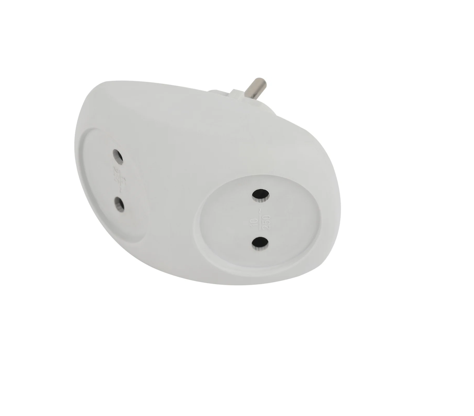 Разветвитель (двойник) 2 гнезда 10А без заземл. белый Эра Б0053480