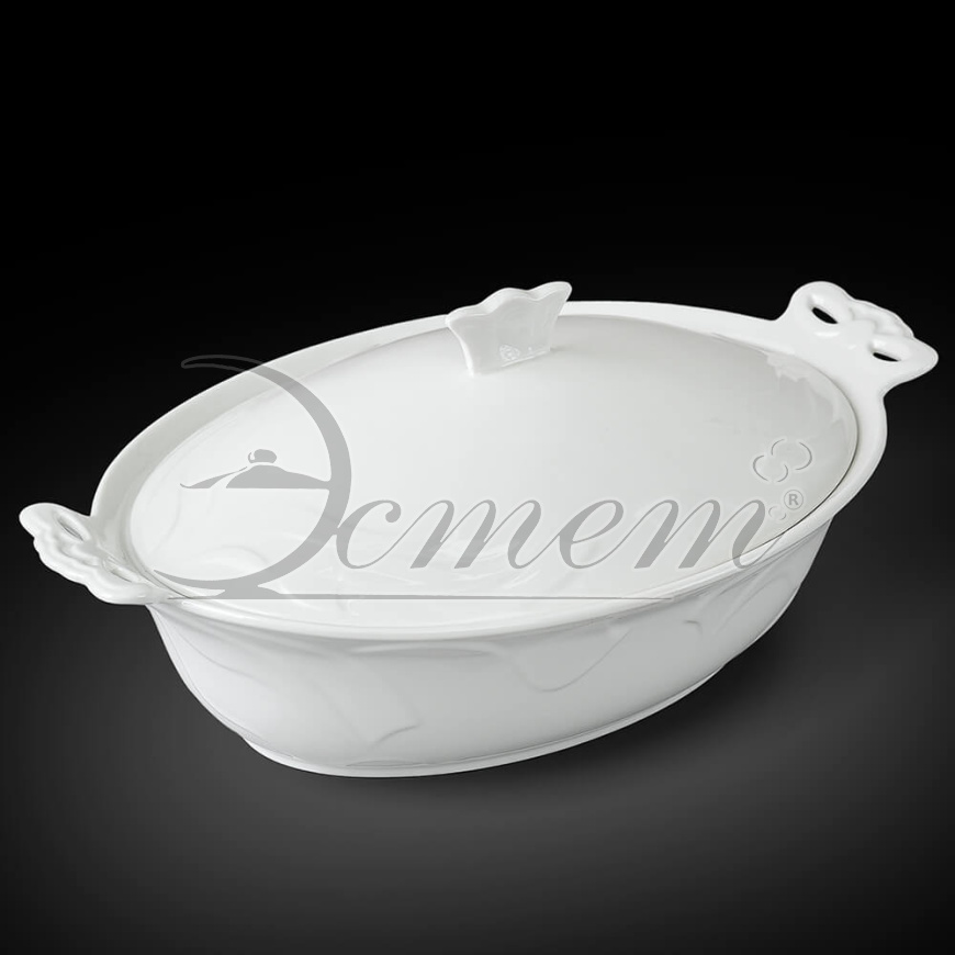 Супница керам. Белье 1150мл овальная с крышкой ЭТ-73657