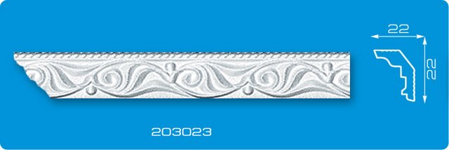 Плинтус потолочный "Лагом" №203023 (П) 2м DISN-203023-PR-0150