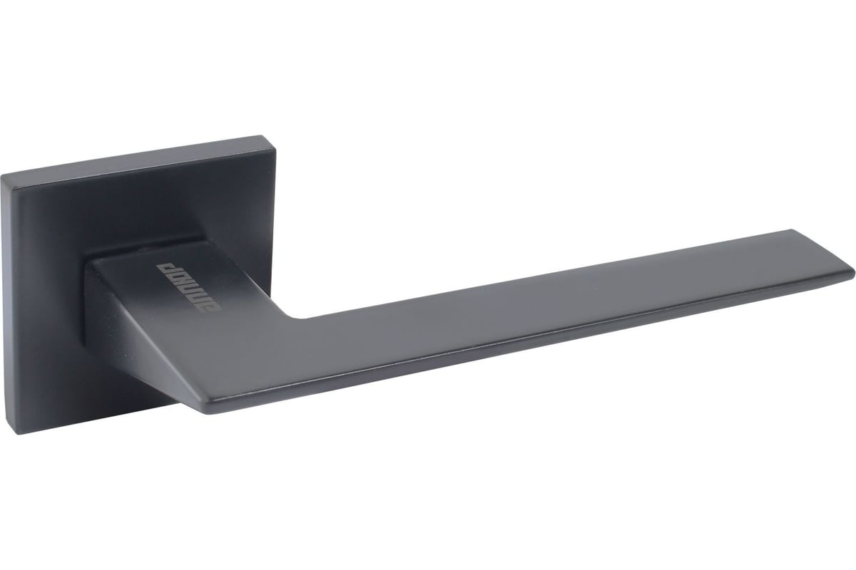 Ручка дверная на розетке АЛЛЮР АРТ "Стелла" (квадрат) черный матовый / 87150