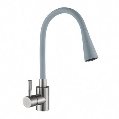 Смеситель для кухни АНТЕЙ Мармелад серый с гибким изливом 572573 