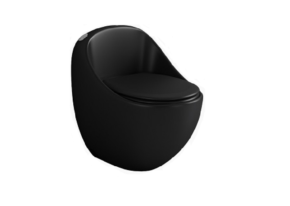 Унитаз-моноблок  HOLLER FUTURE MB безободковый 690*460*660мм, черный мат. 343475