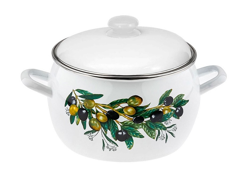 Кастрюля эмал. Оливковая ветвь 2л С-4210АП2/4 118909