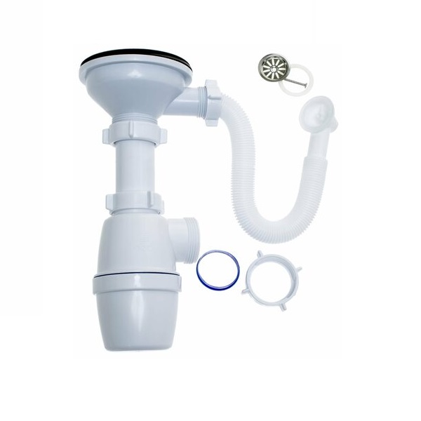 Сифон для мойки "ОРИО" Сантехпродукт бутылочный 3 1/2х40 с переливом для керамогр. мойки Е-5007