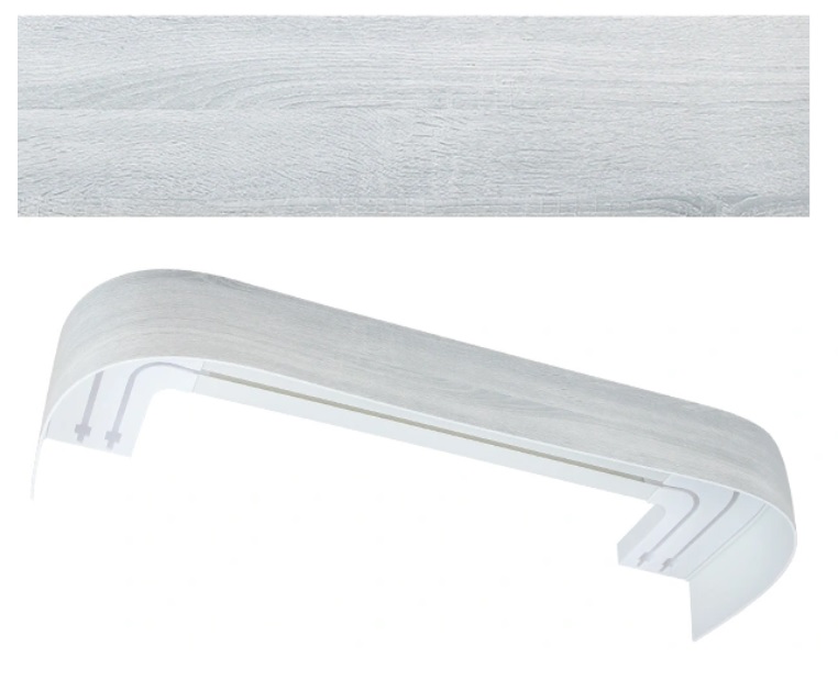 Карниз пластиковый 2-х рядный "Галант 7см" Дуб перламутр 2П 2,0м